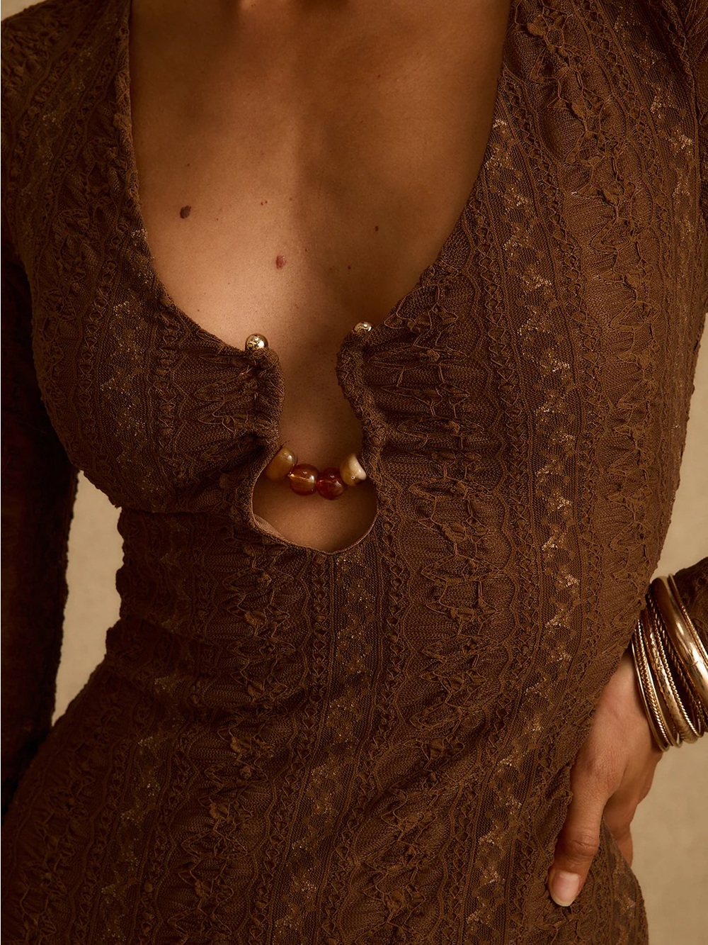 Dorado Mocha Maxi Dress - Picture 4 of 9